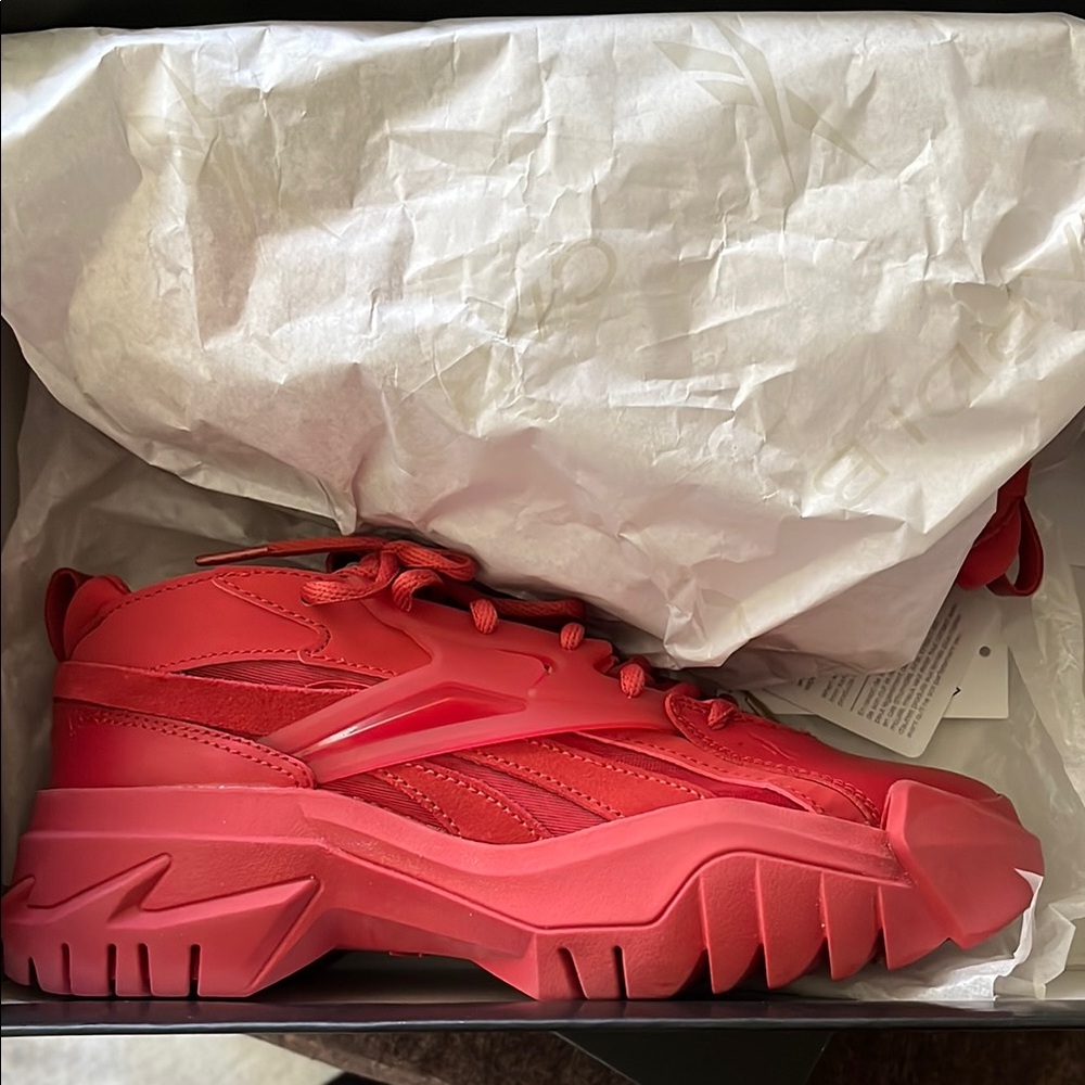 Reebok Red Athletic Shoes with Chunky Design
